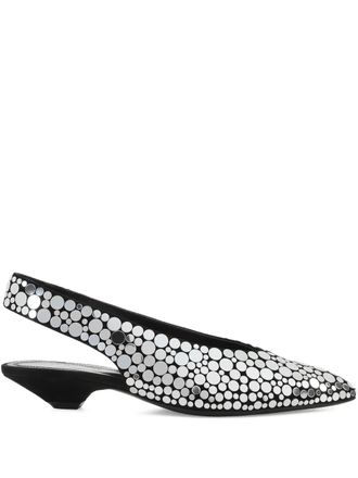 Sergio Rossi 25mm Beak slingback sandals - Silver