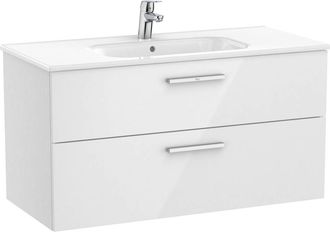 Roca Roca - Unik - Mueble Base 2 Cajones + Lavabo Color: Blanco - Medidas: 1005x453x515 Mm