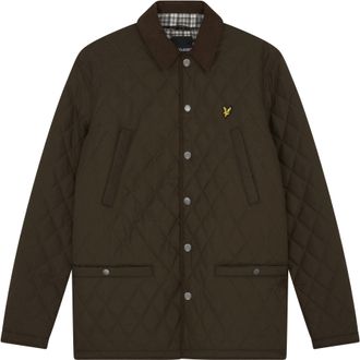 Lyle & Scott Steppjacke LYLE & SCOTT, Herren, Gr. M, gr&uuml;n (olive), Obermaterial: 100% Baumwolle, unifarben, regular fit h&uuml;ftlang, abgesteppt, Jacken Steppjacke, mi