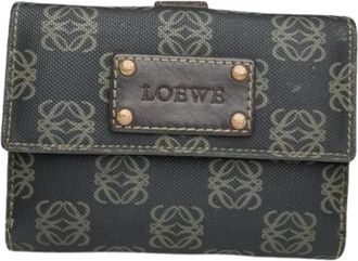 Loewe Pre-owned Leren Portemonnee - Dames - Vintage Accessoires - Blauw - ONE Size - Leer - Vintage