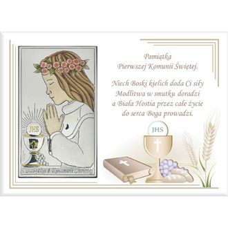 OEM Imagen Souvenir De La Primera Comuni&oacute;n, Regalo De Plata Para Ni&ntilde;a, Colorido 18x13 Tama&ntilde;o: 18x13 Cm Color: Blanco Sku: Vl860/4lbicol