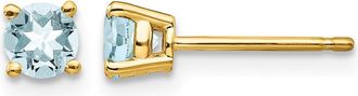 Diamond2Deal 14k Yellow Gold Aquamarine Earrings