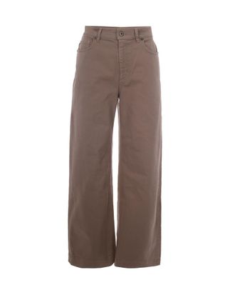 Parosh Light Brown Straight High Rise Jeans