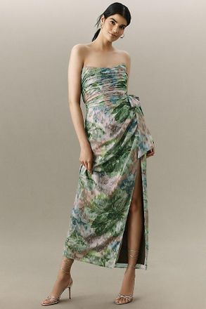 Hutch Julietta Strapless Chiffon Column Maxi Dress