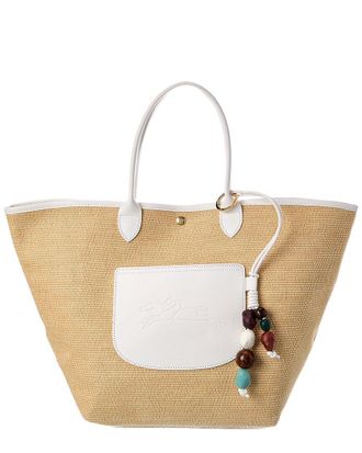 Longchamp Le Pliage Collection Medium Raffia Basket Bag