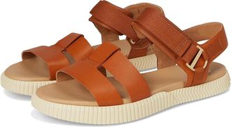 Sorel Ona Ave Ankle Strap Flat Sandals Womens Sandals Iced Tea/Gum 16 : 10.5 B - Medium, Leather/Textile
