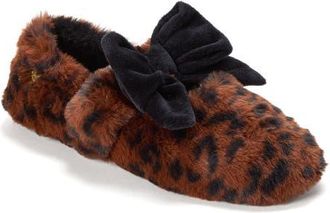 Dearfoams Maryanne Luxe Teddy Maryjane in Leopard at Nordstrom, Size X-Large