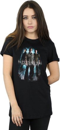 SuperNatural Absolute Cult Supernatural Womens Group Castiel Boyfriend Fit T-Shirt XX-Large Black