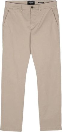 7 For All Mankind Broeken, Heren, Beige, W36, Leer, Slimmy Chino Jeans
