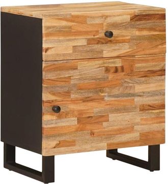 vidaXL Mueble Cama Marr&oacute;n 50 X 33 X 60 Cm Madera De Mango Maciza Vidaxl