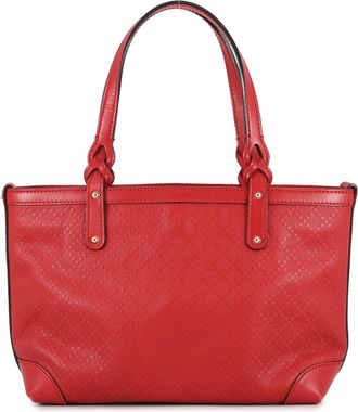 Gucci Red Color Leather Pouch Tote Bag (Pre-Owned)