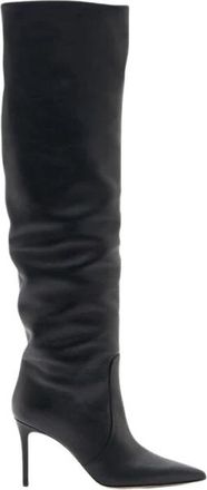 Scarosso Carra Laarzen - Dames - Laarzen met Hak - Zwart - 39 EU - Leer - Schoenen