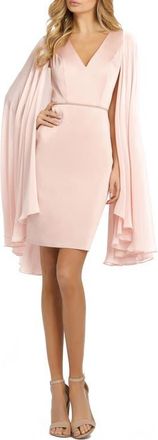 Mac Duggal Cape Sheath Cocktail Dress in Blush at Nordstrom, Size 6