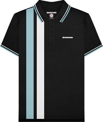 Lambretta Heren SS25 Verticale Streep Polo Shirt (Zwart)