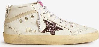 Golden Goose Hohe Leder- und Glitter-Sneakers Mid Star