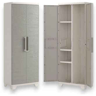 Keter Armadio portascope in resina da esterno a 2 ante effetto legno chiudibili con lucchetto Linear Wood Keter