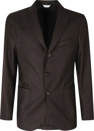 Boglioli Brown Virgin Wool Hopsack Unstructured Jacket