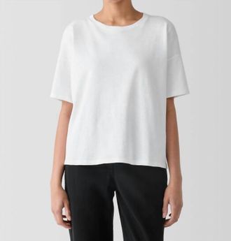 Eileen Fisher Cozy Organic Cotton Slub Tee In White