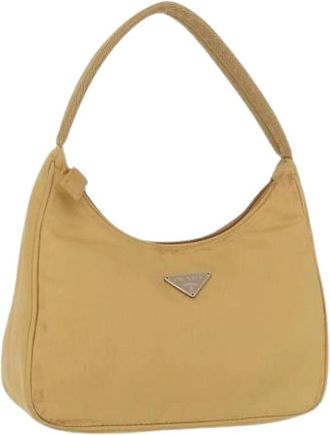 Prada Pre-owned Vintage Schoudertas - Dames - Vintage Schoudertas - Beige - ONE Size - Nylon - Vintage
