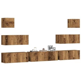 Berkfield Home 7 Piece TV Cabinet Set Wall-mounted Old Wood Engineered Wood in Brown