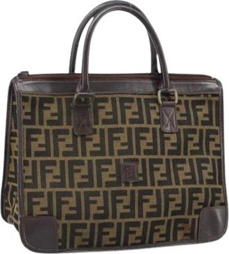 Fendi Pre-owned Handbags, female, Brown, Size: ONE SIZE Pre-owned Zucca Canvas Hand Bag