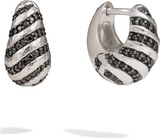 Awe Inspired Tiger Print Huggie Earrings in Sterling Silver at Nordstrom
