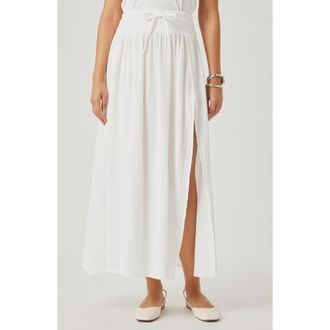 Splendid Ava Tie Waist Gauze Maxi Skirt in White at Nordstrom, Size X-Small