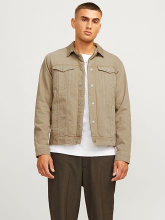 Jack & Jones Jeansjacke JACK & JONES JJIJEAN JJJACKET W SHERPA WI 200 SN, Herren, Gr. S, beige (winter twig), Denim/Jeans, Obermaterial: 100% Baumwolle, used, norm