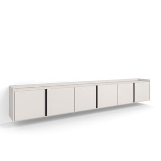 Skraut Home Mueble tv efecto madera beige 309x35x50cm colgado