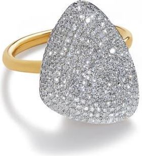 Monica Vinader Nura Diamond Teardrop Cocktail Ring in Yellow Gold at Nordstrom, Size 6.5