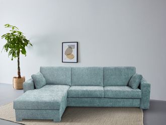 HOME AFFAIRE Ecksofa »Roma L Dauerschlaffunktion, mit Unterfederung« Matratzenhöhe 14cm,, Liegemasse ca 163x198 cm, L-Form