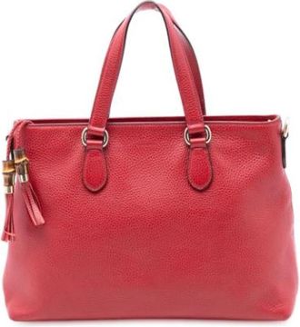 Gucci Pre-owned Satchel - Dames - Vintage Shopper - Rood - ONE Size - Leer - Vintage