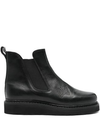 Needles embossed-detail platform boots - Black