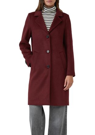 s.Oliver Langmantel S.OLIVER, Damen, Gr. 40, dunkelrot, Web, Obermaterial: 70% Polyester, 30% Wolle. Futter: 100% Polyester, unifarben, gerade kniebedeckend, V