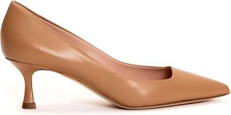Ninalilou Tan Leren Pumps voor Vrouwen - Dames - Pumps - Bruin - 38 EU - Leer - Schoenen