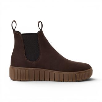 Tamaris Tamaris Dames bruine leren Chelsea enkellaarzen - 25403-43