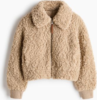 H&M Jacke aus Teddyfleece - Beige