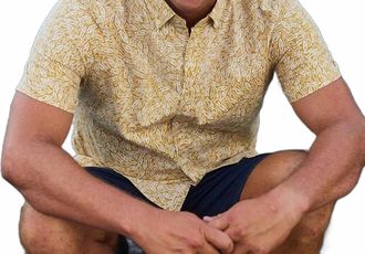 Reyn Spooner School Day Fish Print Button Front Shirt In Mango