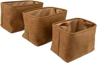 Atmosphera Atmosphera - Lote De 3 Cestas Marrones Imitaci&oacute;n Romeo L30 34 38cm Cr&eacute;ateur DInt&eacute;rieur