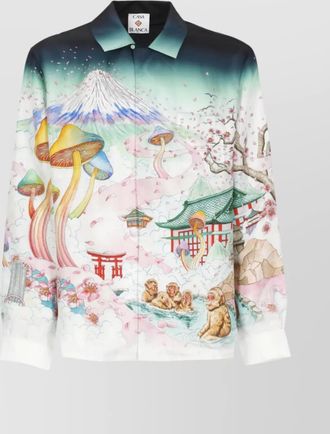 Casablanca floral print long sleeve shirt with pocket