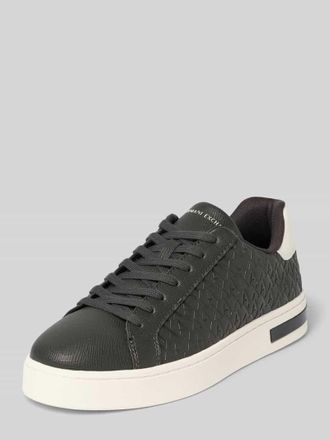 A|X Armani Exchange Sneaker mit Schn&uuml;rung und Logo-Muster in Anthrazit, Gr&ouml;&szlig;e 41