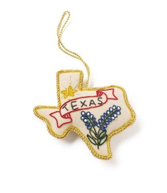 Matr Boomie Texas Bluebonnet Beaded Fabric Ornament - Embroidered in White at Nordstrom
