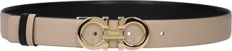Ferragamo Cinture Donna Pelle Beige/Nero