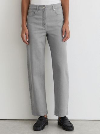 Reiss Grey Petite Mid-rise Straight-leg Jeans, 24