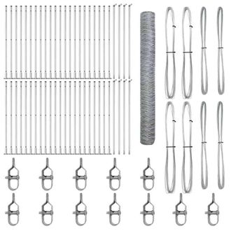 Berkfield Home Hexagon Fence 1.2x100 m Galvanised Steel in Silver