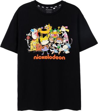 Nickelodeon Adults T-Shirt in Black | Classic Cartoon Character Graphic Tee for Men & Womens | Iconic Retro Lightweight Short-Sleeve Top | Nostalgic Merchandise G
