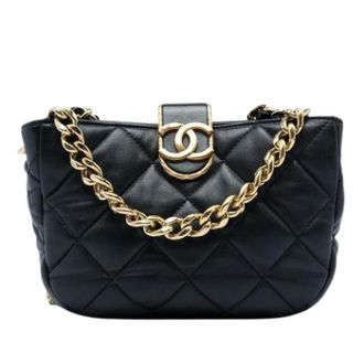 Chanel Pre-owned Quilted Satchel - Dames - Pre-owned - Zwart - Maat: ONE Size Leer