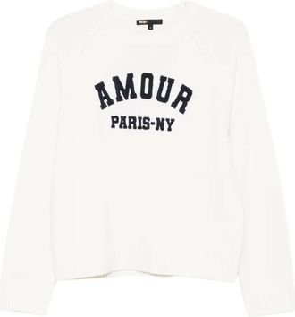 Maje Maglione Amour Paris-NY con ricamo - Toni neutri