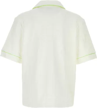 Casablanca Mens Monogram Shirt White Cotton Nylon Elastane