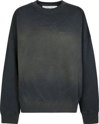Golden Goose Relaxed-Fit Cropped Sweatshirt with Tonal Embroidery